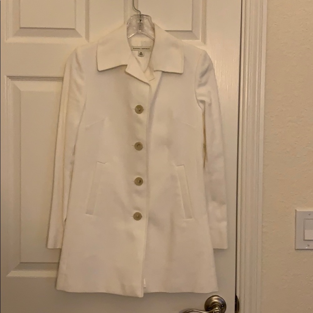 Banana Republic White Jacket Coat